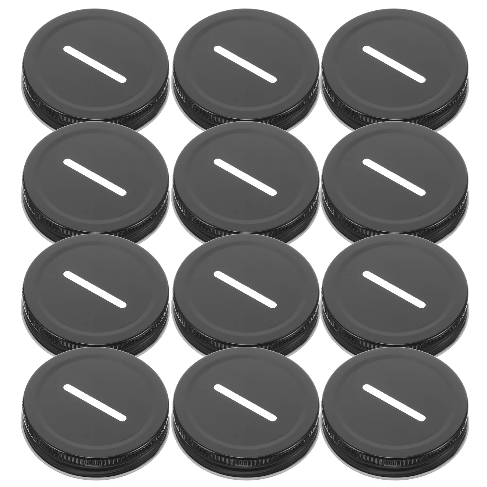 12 Pcs Tinplate Piggy Bank Coin Slot Covers Lids Mason Jar Accessories Canning for Home