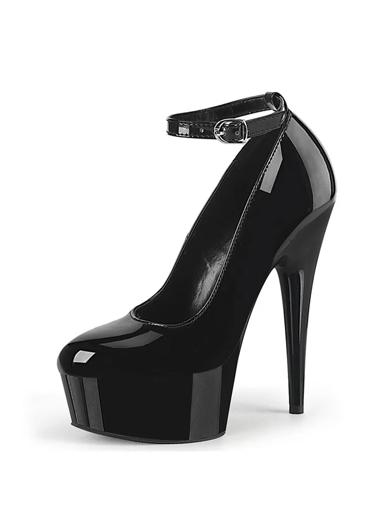 6 Inch Red Bottom High Heels Pumps Women Platform exotic Gothic 15cm Buckle Sexy Crossdressers Strip Shoes  Fetish Pole Dance