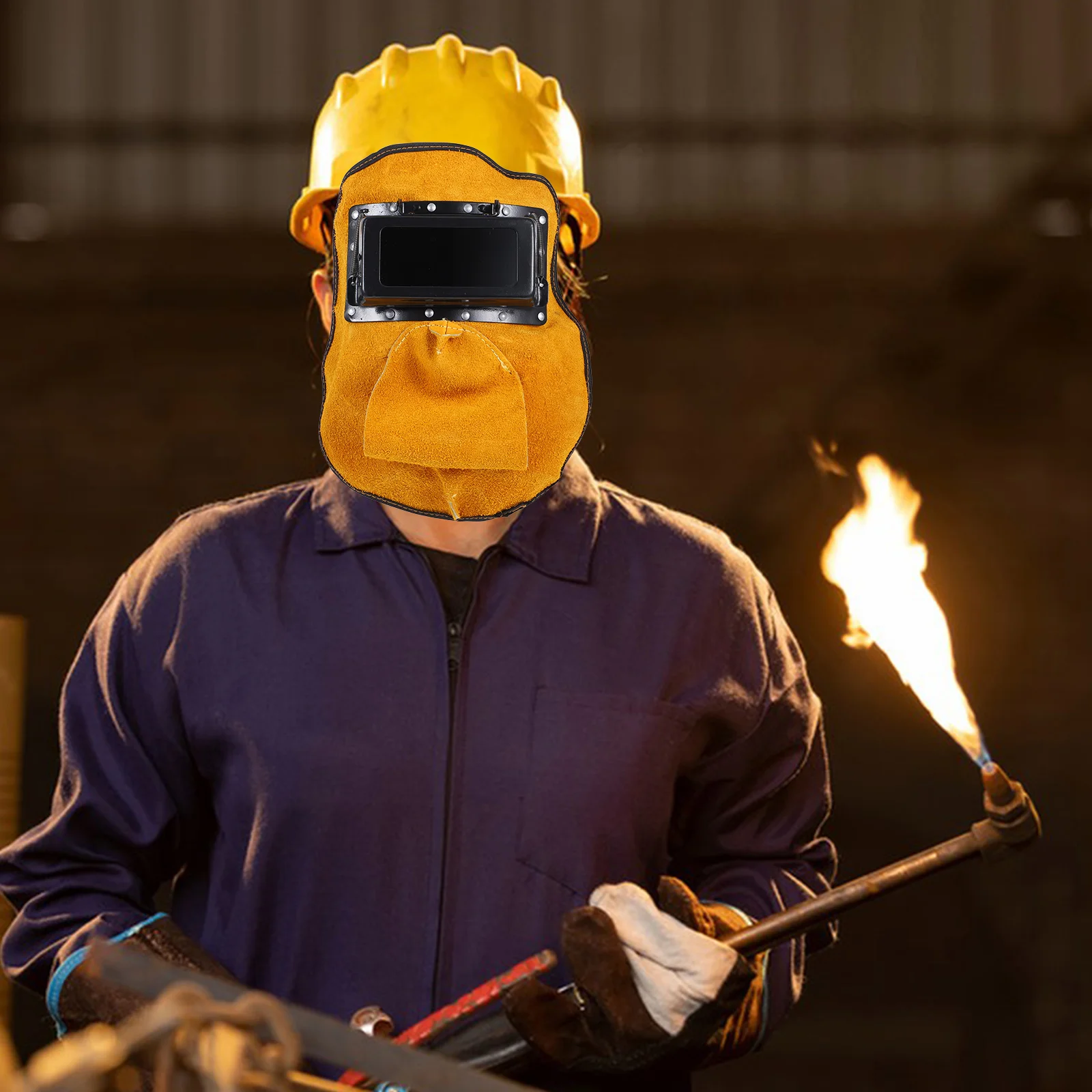 Máscara resistente a altas temperaturas máscaras faciais pretas soldador trabalho boné bandana