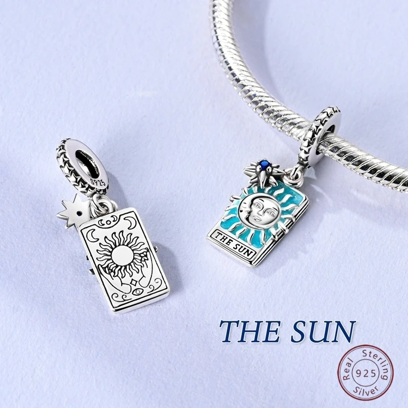 925 Sterling Silver Star Sun Moon Lucky Magic Life Tarot Beads for 3mm Original Bracelet Beautiful DIY Jewelry Gift