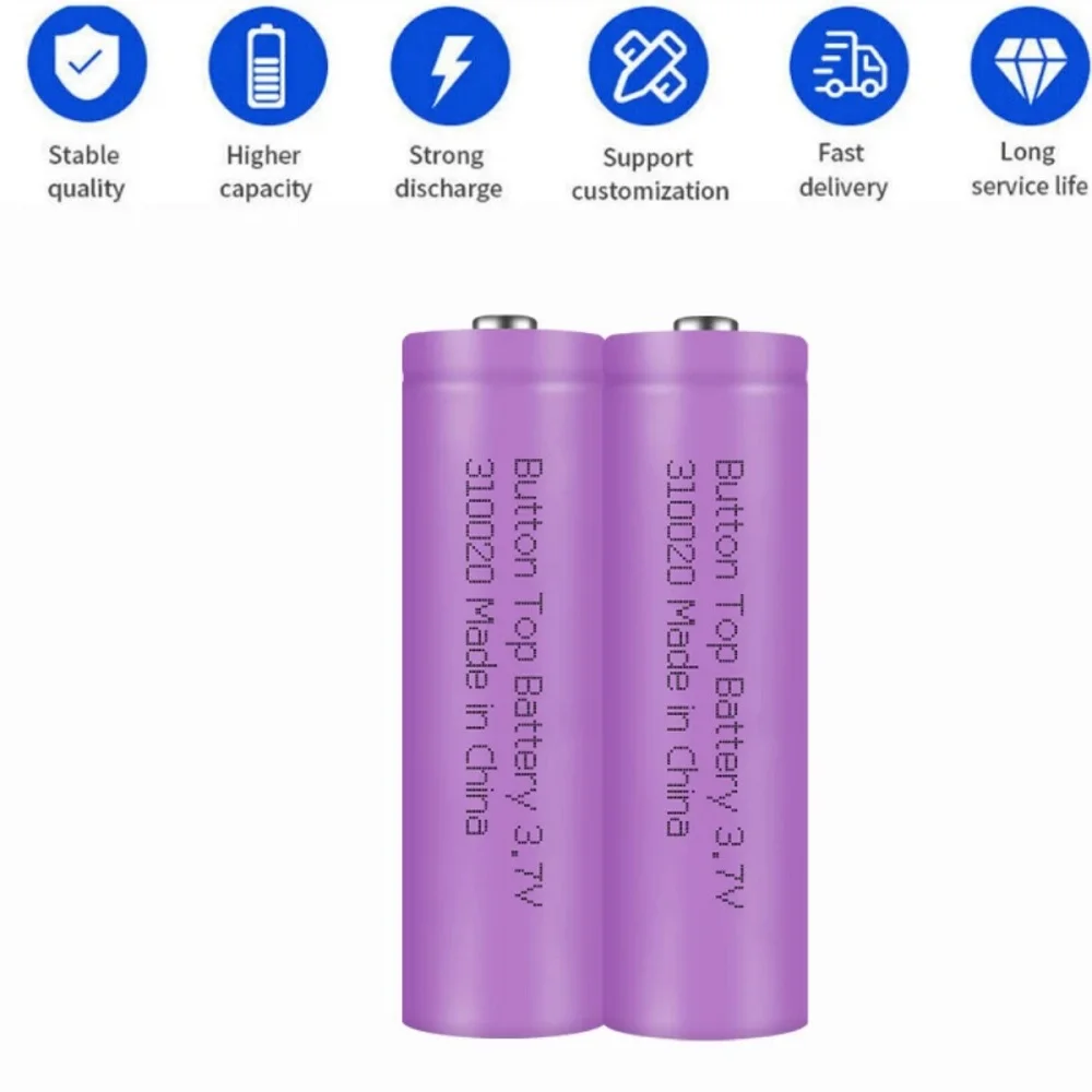 Skywolfeye 2 قطعة زر علوي بطارية قابلة للشحن 3.7 فولت بطارية ليثيوم 3000 مللي أمبير للمصابيح الأمامية مصباح ليد جيب ضوء الشمس