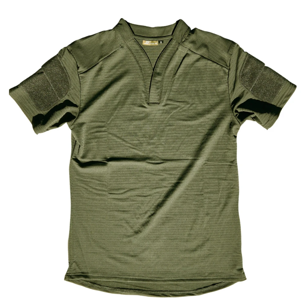 Vs Replica Tactical T-Shirt Men - Ice Silk Quick Dry V-Neck Tee, Breathable Military Style Top for Outdoor Sports Training