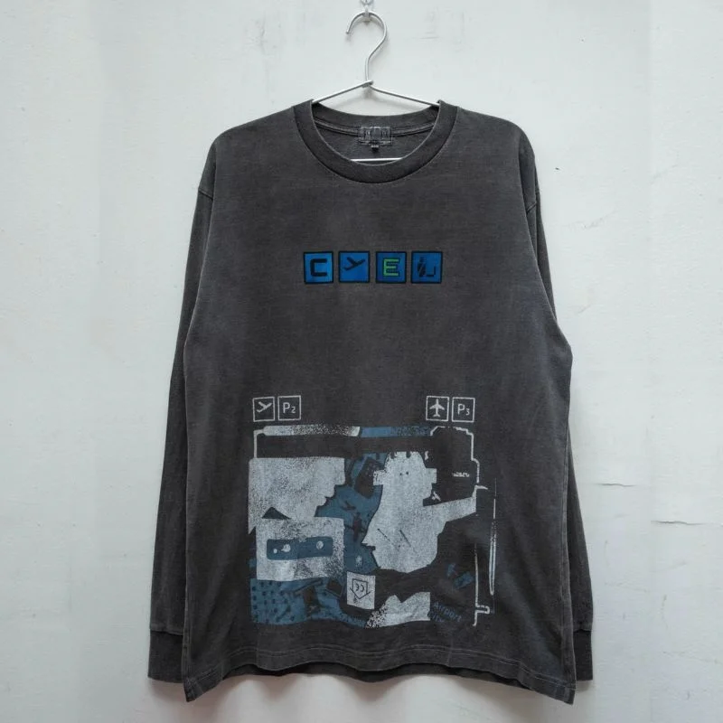 

Модная уличная одежда Umisex, хлопковые футболки с длинными рукавами CAVEMPT, толстовки с абстрактным принтом, повседневные свободные мужские и женские пуловеры CE, топы