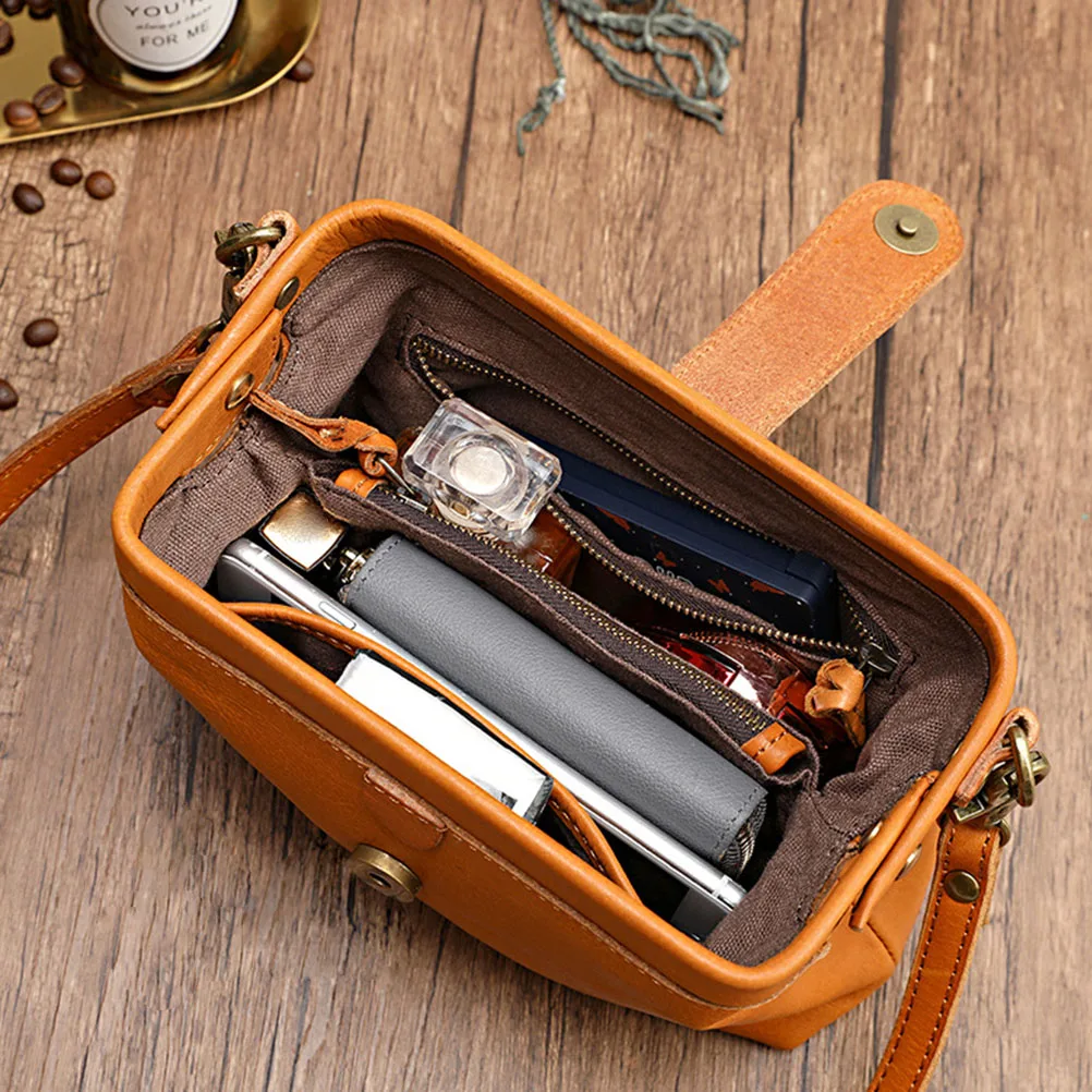 Casual Leather Shoulder Bags Retro Handmade Doctor Bag Clutch Crossbody Bag Women Vintage Style Travel Handbags Messenger