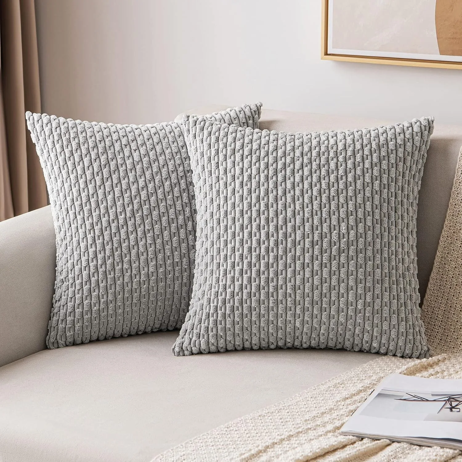 

Decoracion Striped Throw Pillow Covers Fall Decorative Cushion Cover Home Decor for Couch Bed Sofa Living Room 45x45Grey