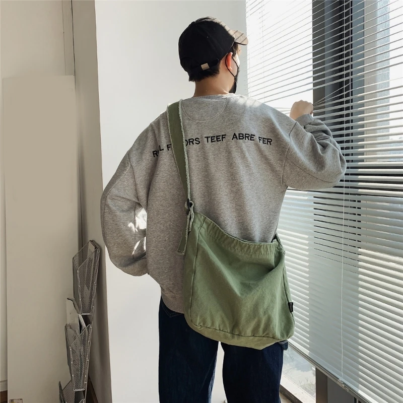Aesthetic Shoulder Bag for Women Student Book Bag Casual Bag Canvas Crossbody Bag Large Capacity Bag