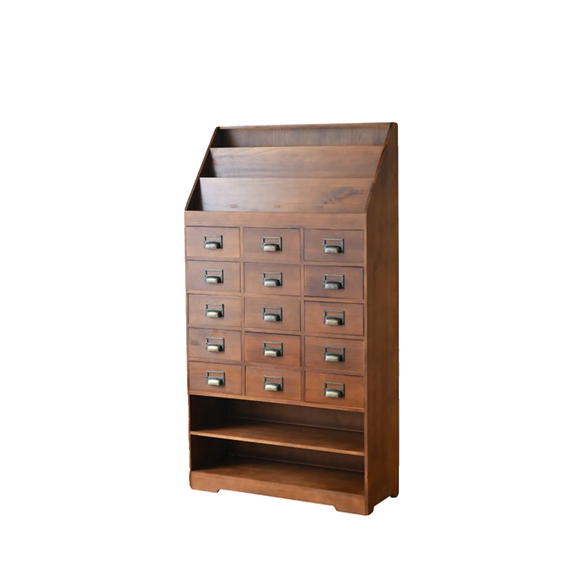 American retro chest, medieval furniture solid wood, magazine cabinet