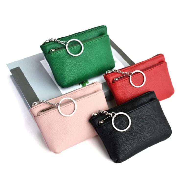 

Мини-кошелек из искусственной кожи, брелок для ключей, многофункциональный держатель для карт на молнии, модная сумка для ключей, брелок для ключей, маленький кошелек