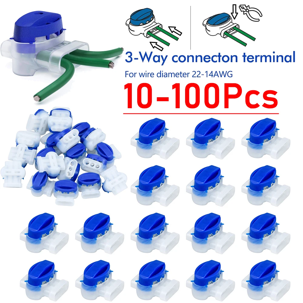 10-100Pcs 3Pin 314 Connectors Robotic Lawn Mower Connectors for Gardena/Husqvarna/Worx/Robomow Lawnmower Electric Cable Terminal