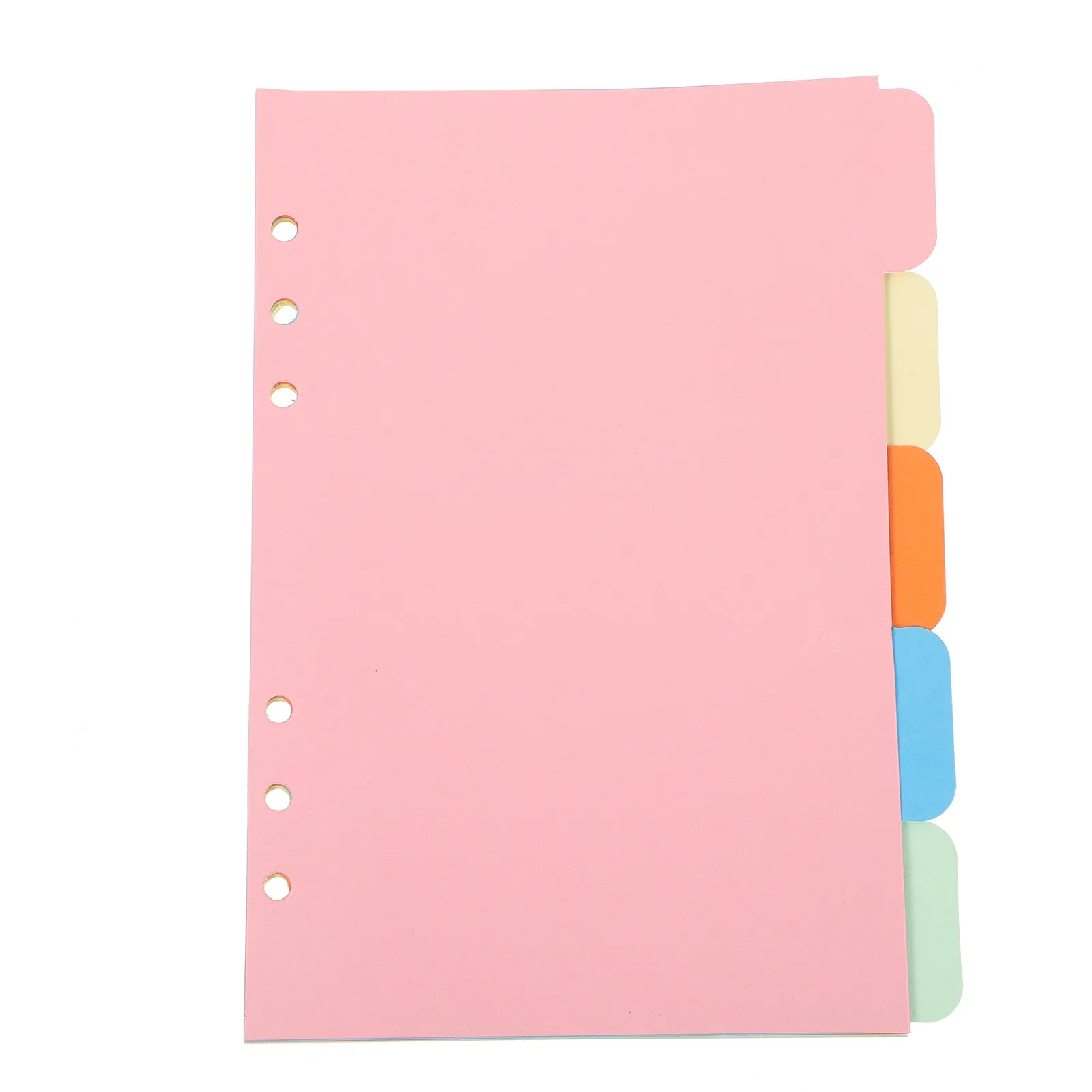 

1Set A5 Tab Dividers Index Colored 5 Sheets Wide Tabs 6-Ring Reinforced Hole Pages for Binder Sorting Organizer
