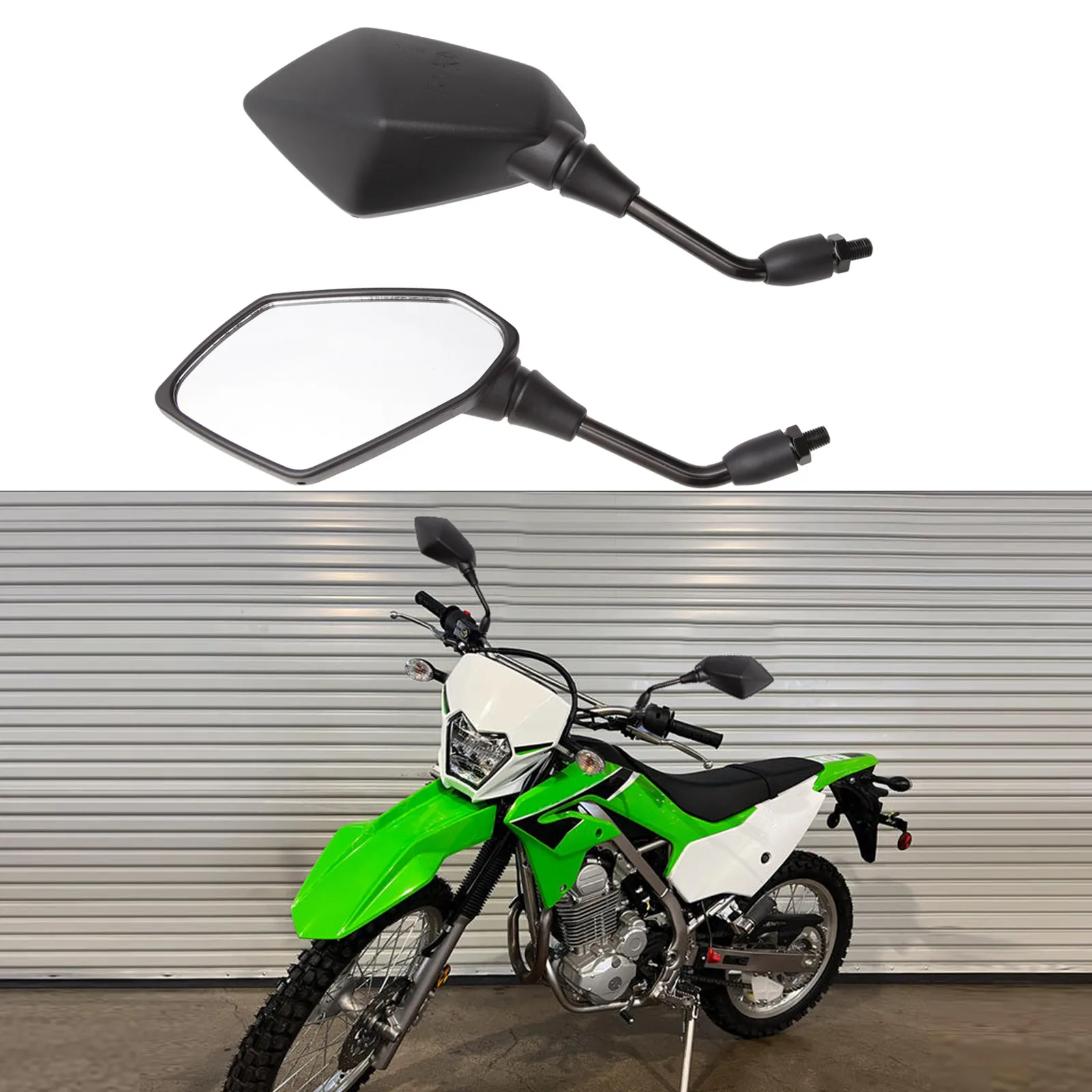 

2 шт. мотоциклетные зеркала для Kawasaki KLR650 KLX250 KLX250S KLX300R KLX450R США