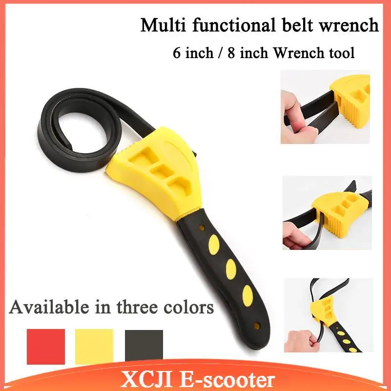 6-8inch Multi-function Belt Wrench Plastic Adjustable Bottle Opener Auto Repair Filter Multi-function Hardware Tool