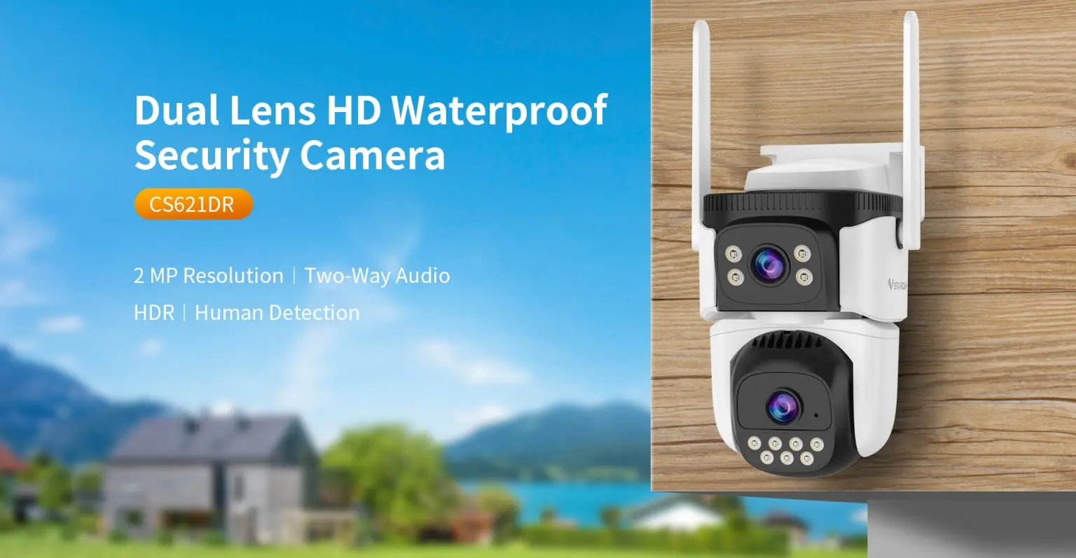 Câmera Dome IP PTZ Sem Fio Vstarcam 6MP O-Kam APP com Lente Dupla e Detecção Humanoide AI para Monitoramento de Segurança Residencial