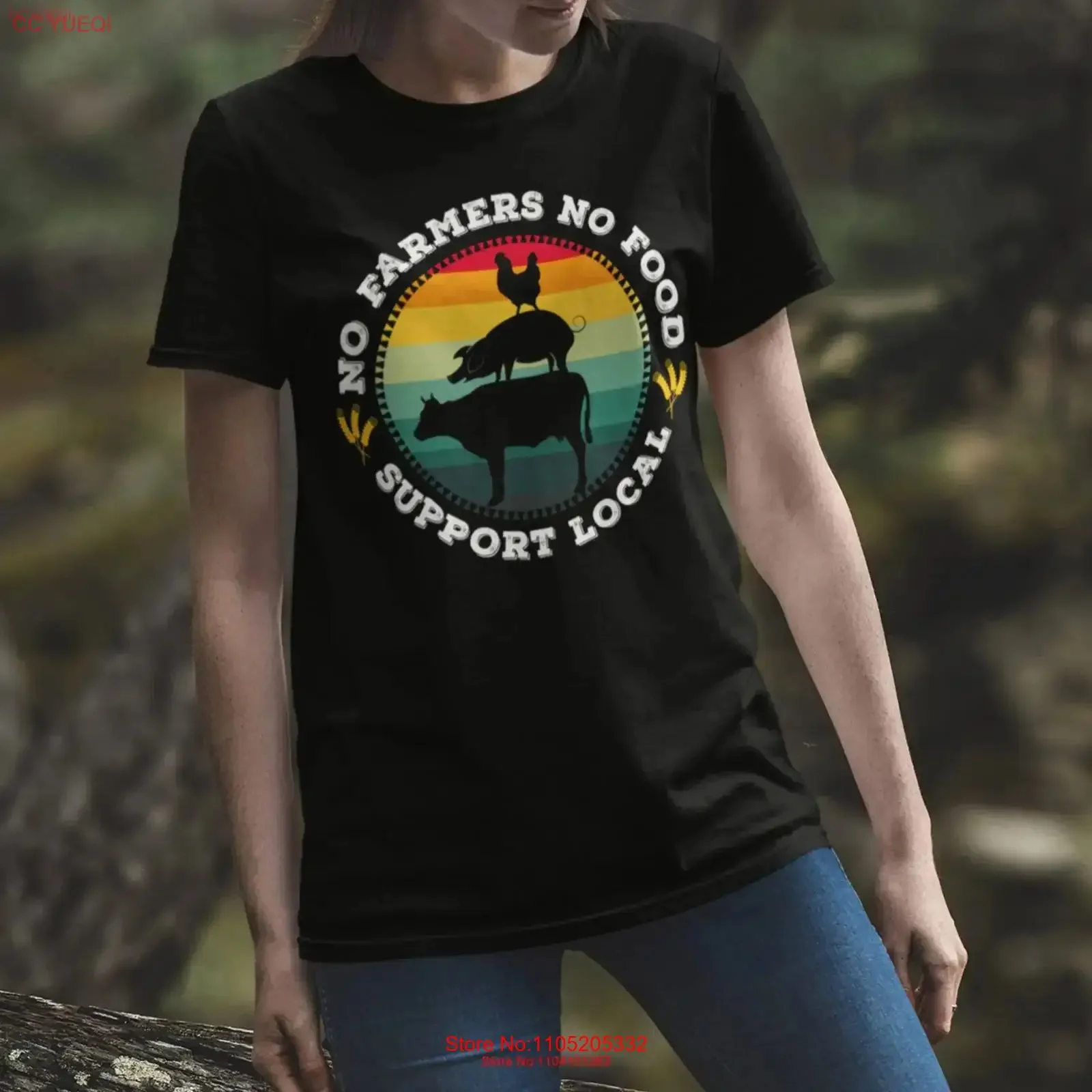Retro No Farmers soporte de comida camiseta local regalos para regalo de granjero rancher markeT granja chica vintage lavado Casual estirado