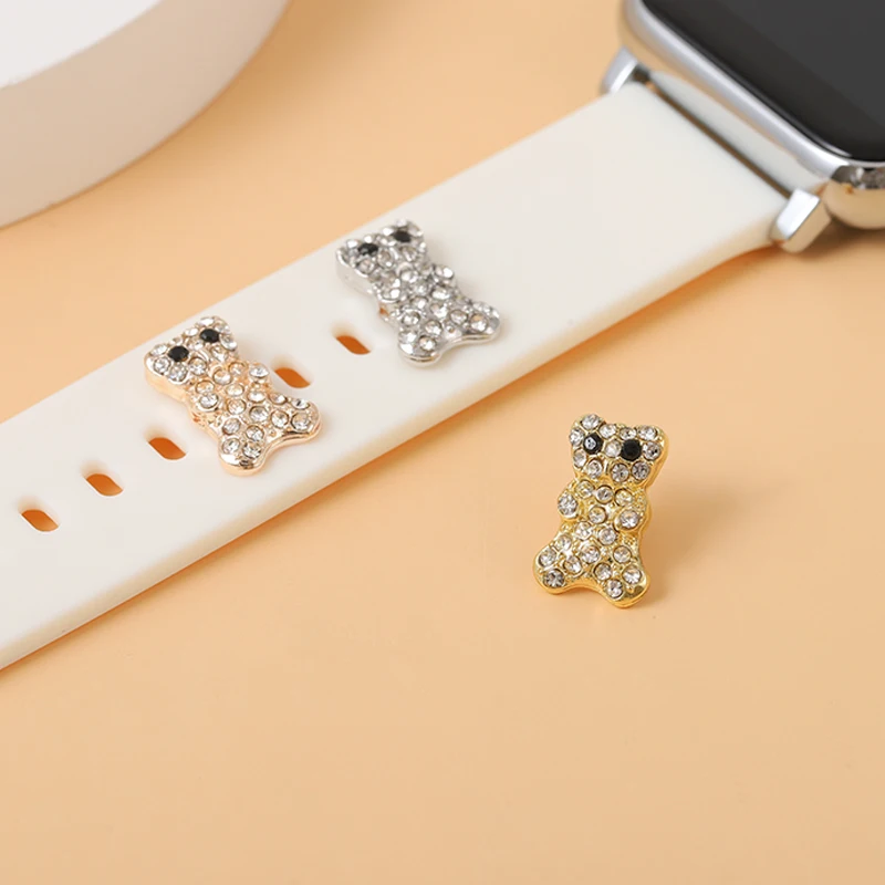 

Decorative Charms for Apple Watch Band Cartoon Bear Accessories Metal Charms Bracelet Silicone Strap Charms for Iwatch Jewelry