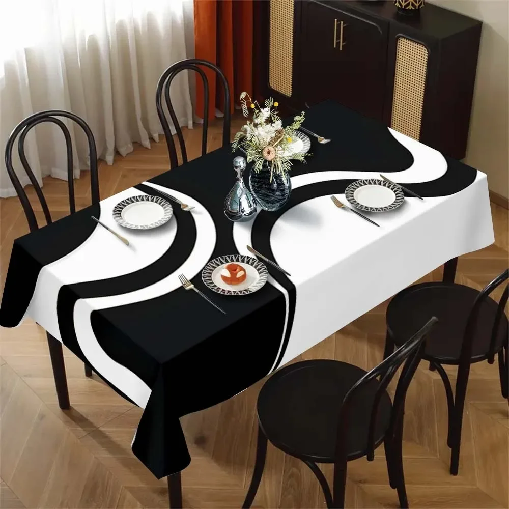 Tablecloth 1PC - 1 piece of soft texture patterned tablecloth - suitable for picnics and campingxzj
