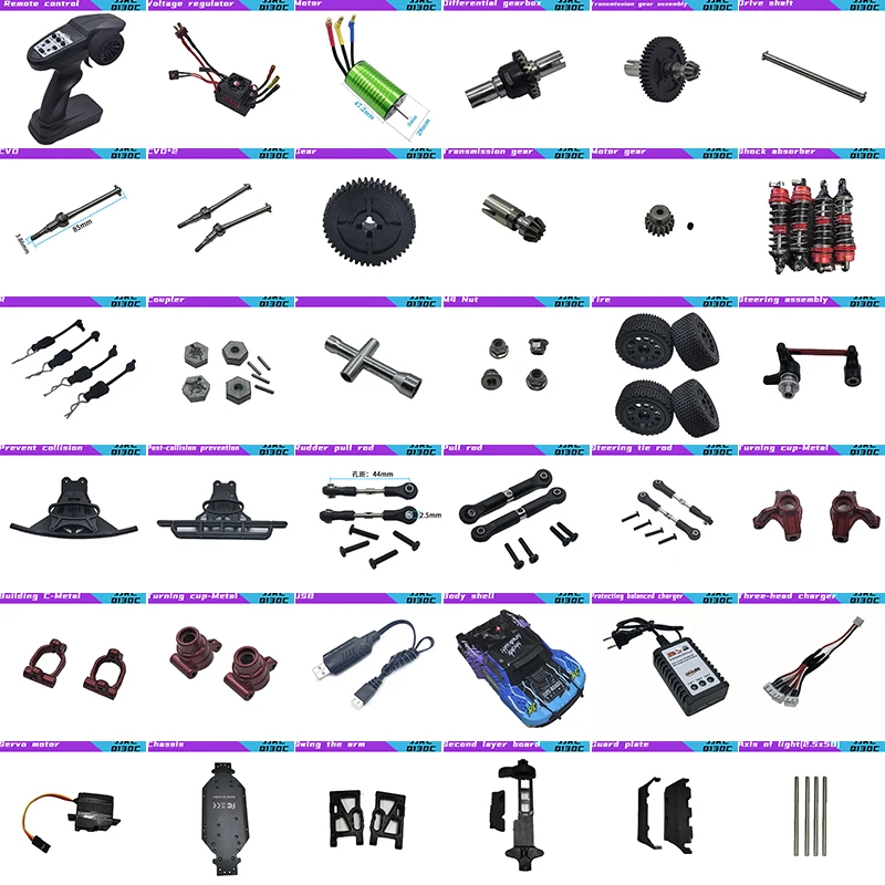 Pièces d'origine pour voiture RC JJRC-Q130C, arbre d'entraînement, bras oscillant, tasse de direction, moteur de pneu télécommandé