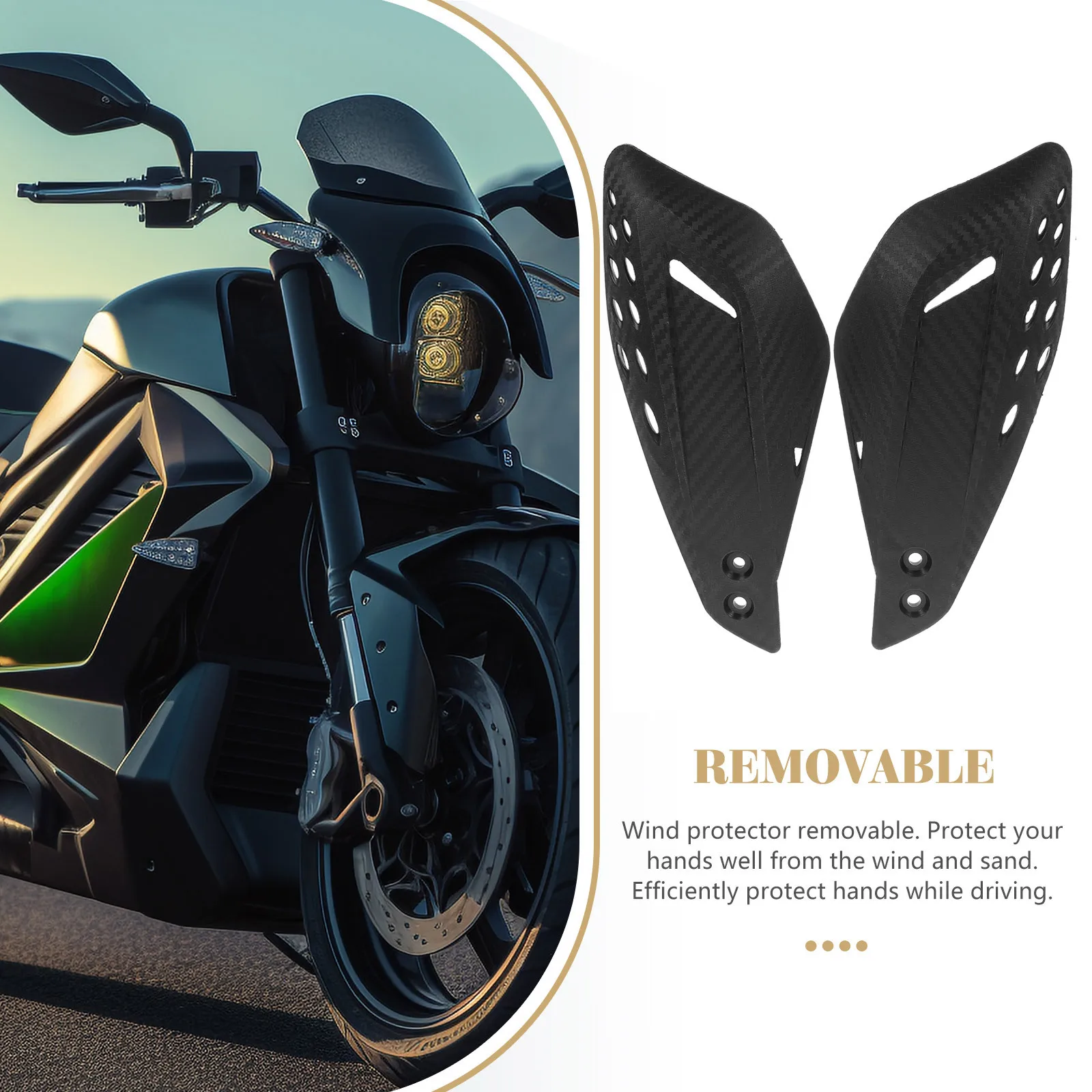 

2Pcs Motorbike Handlebar Hand Guards Protector Windproof Wind Cover Protection Motorcycle Accessory Windproof Handlebar Guard