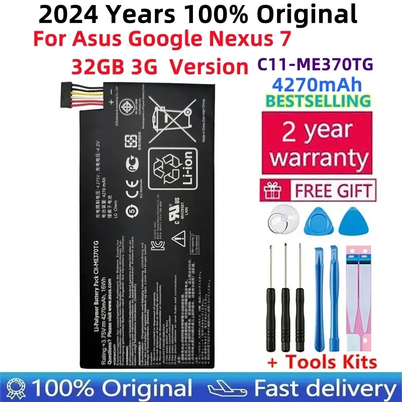 

100% Original 4270mAh C11-ME370TG Tablet PC Battery For Asus Google Nexus 7 32GB 3G Version Batteries Batteria+Tracking Number