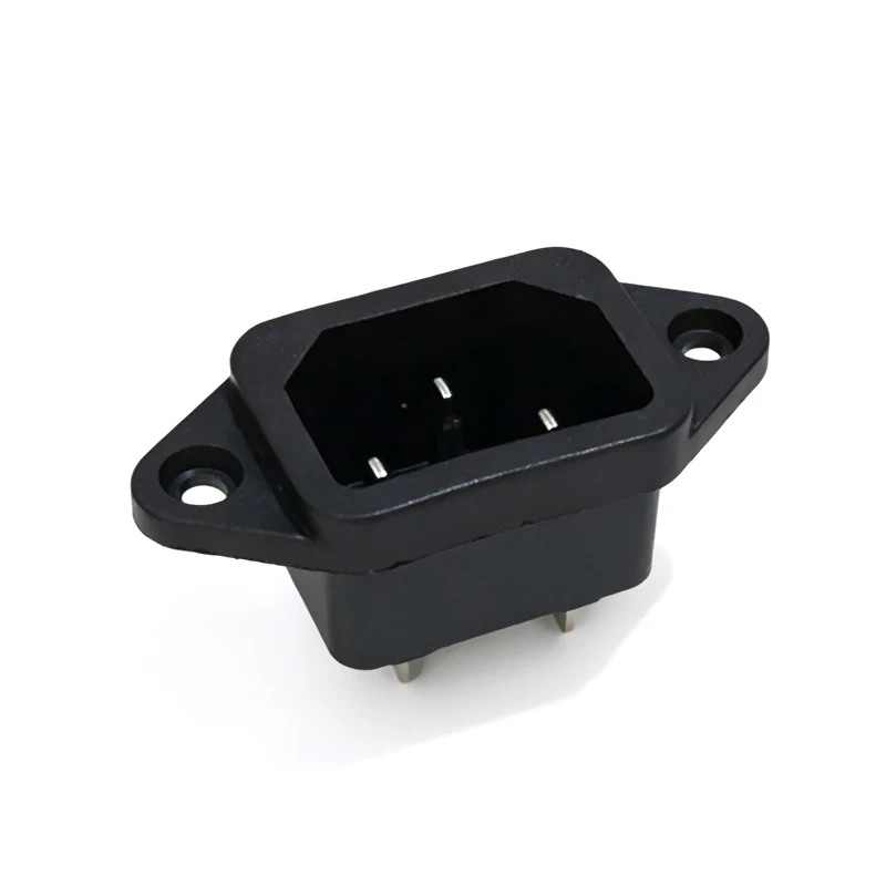 1Pcs IEC 320 C14 3Pins Male Plug Panel Power Inlet Sockets Connectors AC 250V 10A