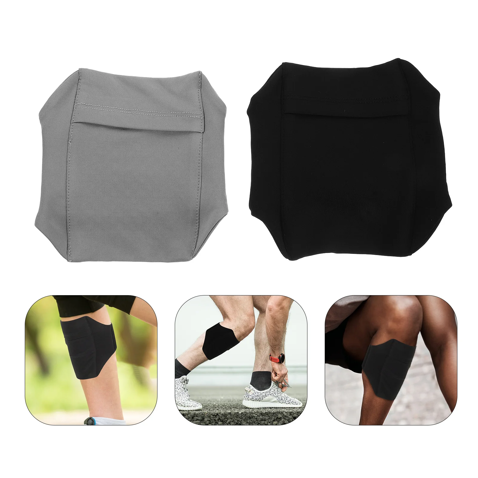 

2Pcs Phone Leg Holder Adjustable Size Elastic Running Jogging Fitness Sports Cell Phone Bag Travel Money Belt Running Armband