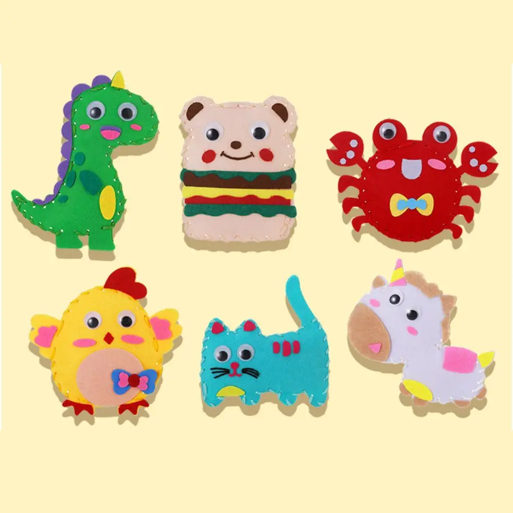 Non Woven Fabric Pendant Material Kit Cartoon Animal Handmade DIY Non Woven Fabric Kit Handcraft Pink Bag Sewing Craft Kit Gifts