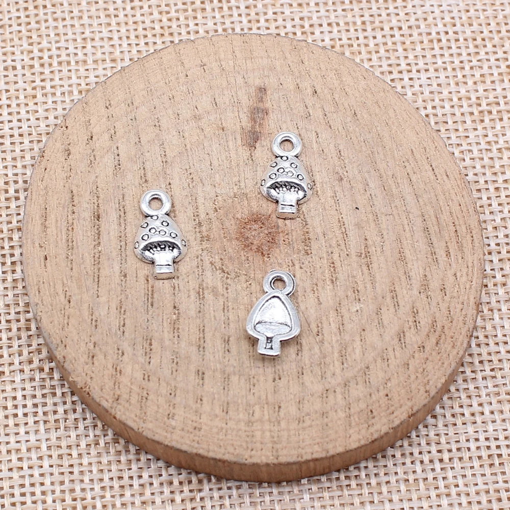 WYSIWYG 40pcs 13x7mm 3 Colors Mushroom Charms For Jewelry Making