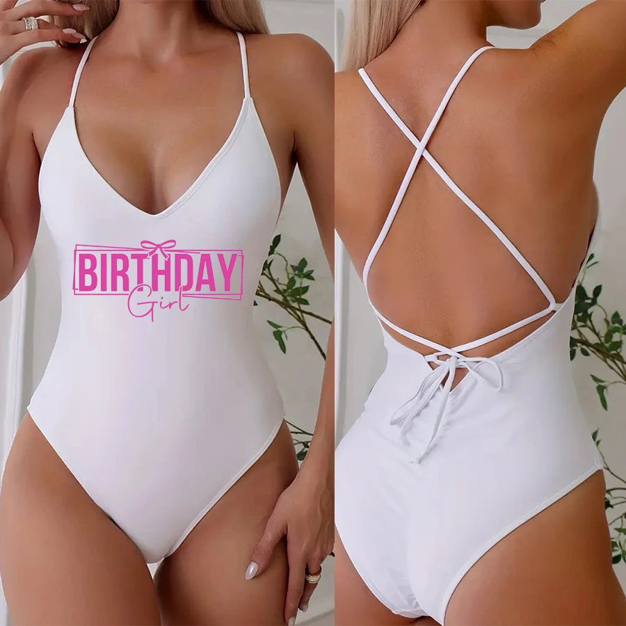 

Сексуальный женский купальник с пуш-ап эффектом и бантом, цельный, для дня рождения, 2026, пляжная одежда, летний купальный костюм