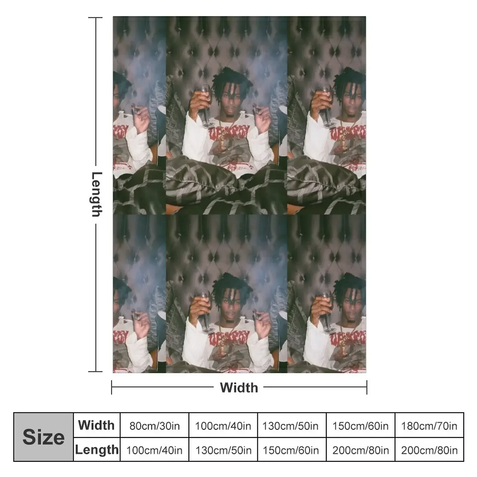 Self Titled Playboi Carti Design Throw Blanket Plaid Heavy Beach Plaid on the sofa Travel for babies Blankets
