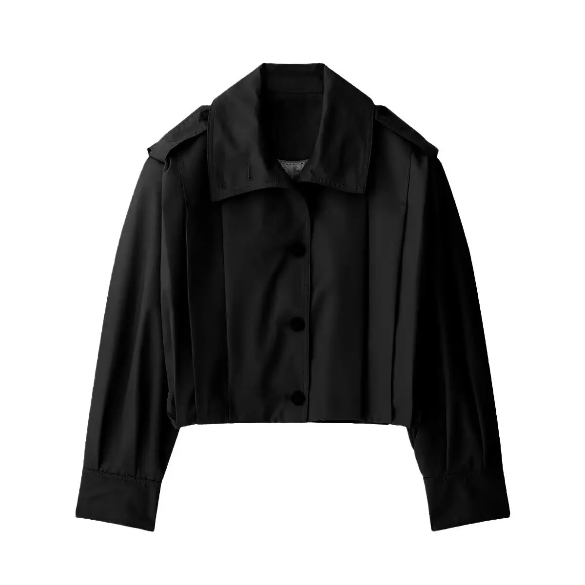 

2025 Autumn New Womens Street Fashion Jacket Trench Coat Unique Pleated Design Versatile Stylish Outerwear Daily Wear Daily Wear
