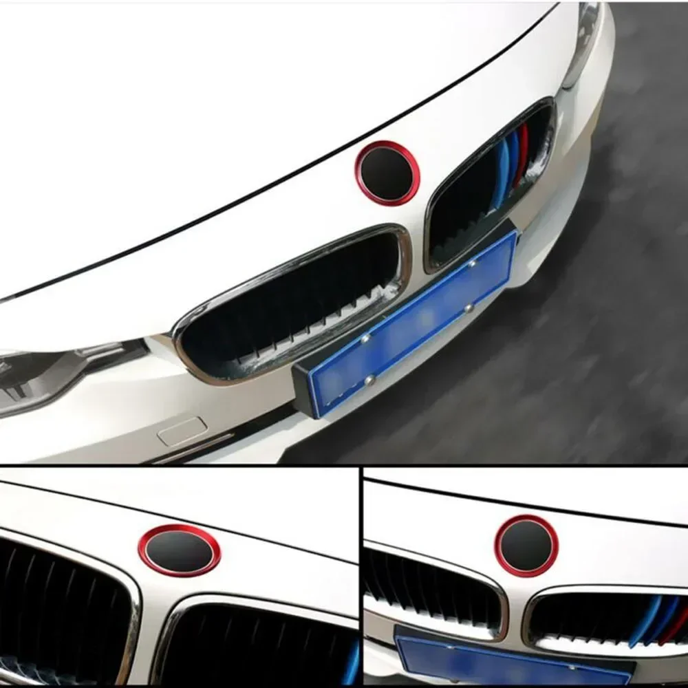 

2 Pc Metallic Front Rear Logo Ring Covers Trims 82 Mm -74 Mm Emblem Logo Surrounding Ring For BMW X F30 E90 3 4 Series