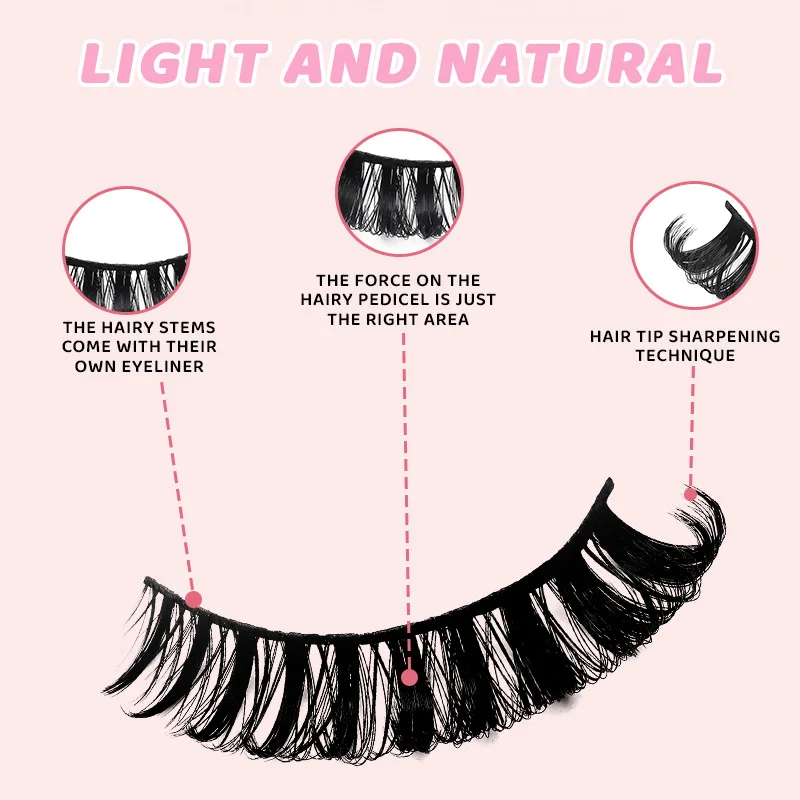 10 paires de faux cils russes moelleux, une pièce, bouclés 3D, naturels, épais, Manga Cosplay, outils de maquillage