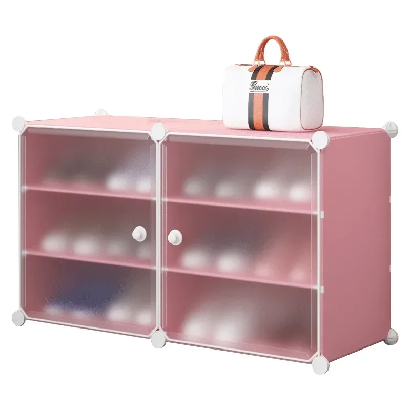 Simple shoe cabinet, household rental room, dormitory, multi-layer dustproof plastic shoe rack, large-capacity storage artifact,