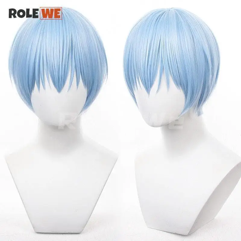 

Anime Sousou no Frieren at the Funeral Himmel Cosplay Wig 30cm Short Blue Wig Heat Resistant Synthetic Hair Party Wig + Wig Cap