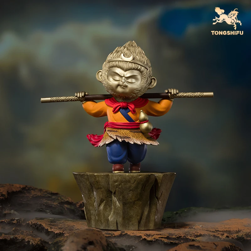 Copper Crafts Chinese Mythological Characters Monkey King Sunwukong Figurine Home Room Tabletop Ornaments Home Decoration Gift
