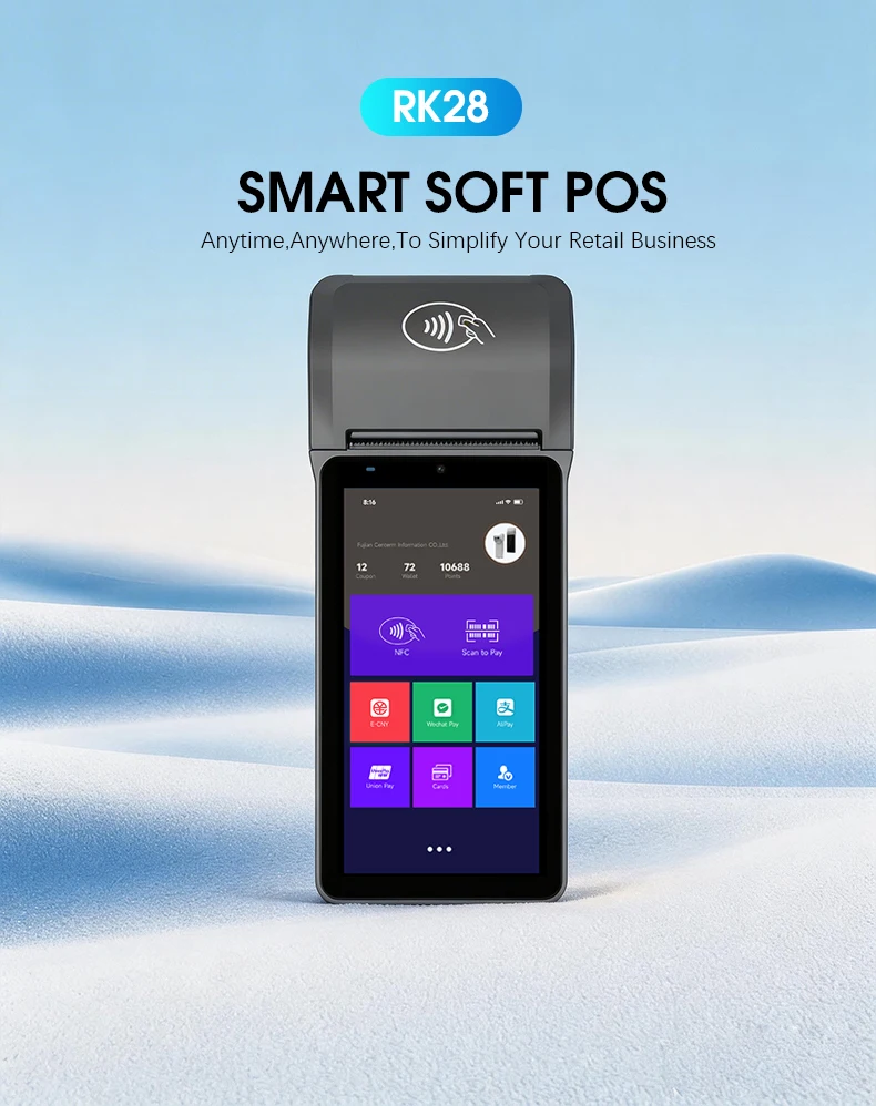 RAKINDA Android RK25 All in One Mobile Smart Biometric Portable POS Billing 4G NFC Handheld Terminal with 2GB RAM 32GB SSD