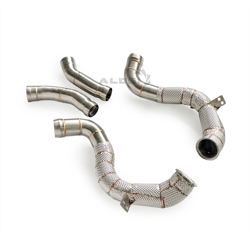 

Sports exhaust system for Mercedes Benz GLC63 AMG 4.0T 2016-2022 stainless catless exhaust downpipe with heat shield