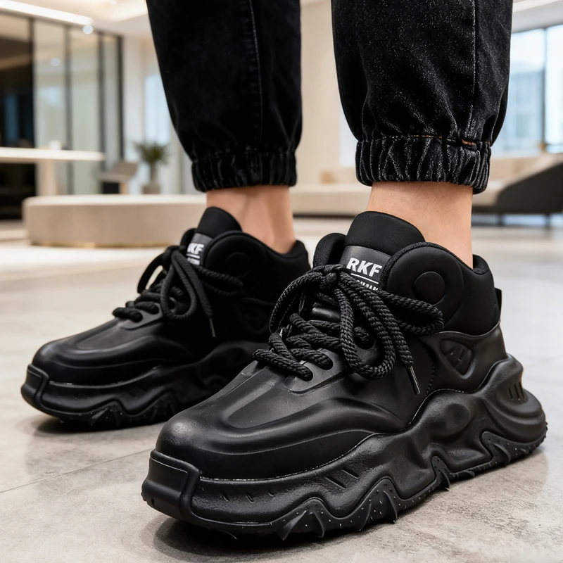 

Новые мужские повседневные кроссовки на толстой подошве для весны и осени, удобные и дышащие спортивные кроссовки, мужские вулканизированные кеды
