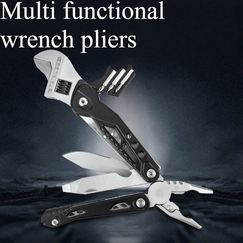 

14 in 1 Stainless Steel Multifunctional Adjustable Wrench Pliers Folding Knife Pliers Outdoor Camping EDC Tool