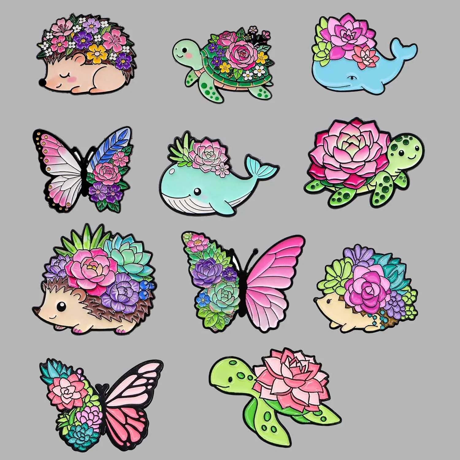 Цветы-животные-броши-мультяшные-металлические-значки-творческая-личность-сумки-украшения-медали-броши-для-одежды-h0733-nr12922