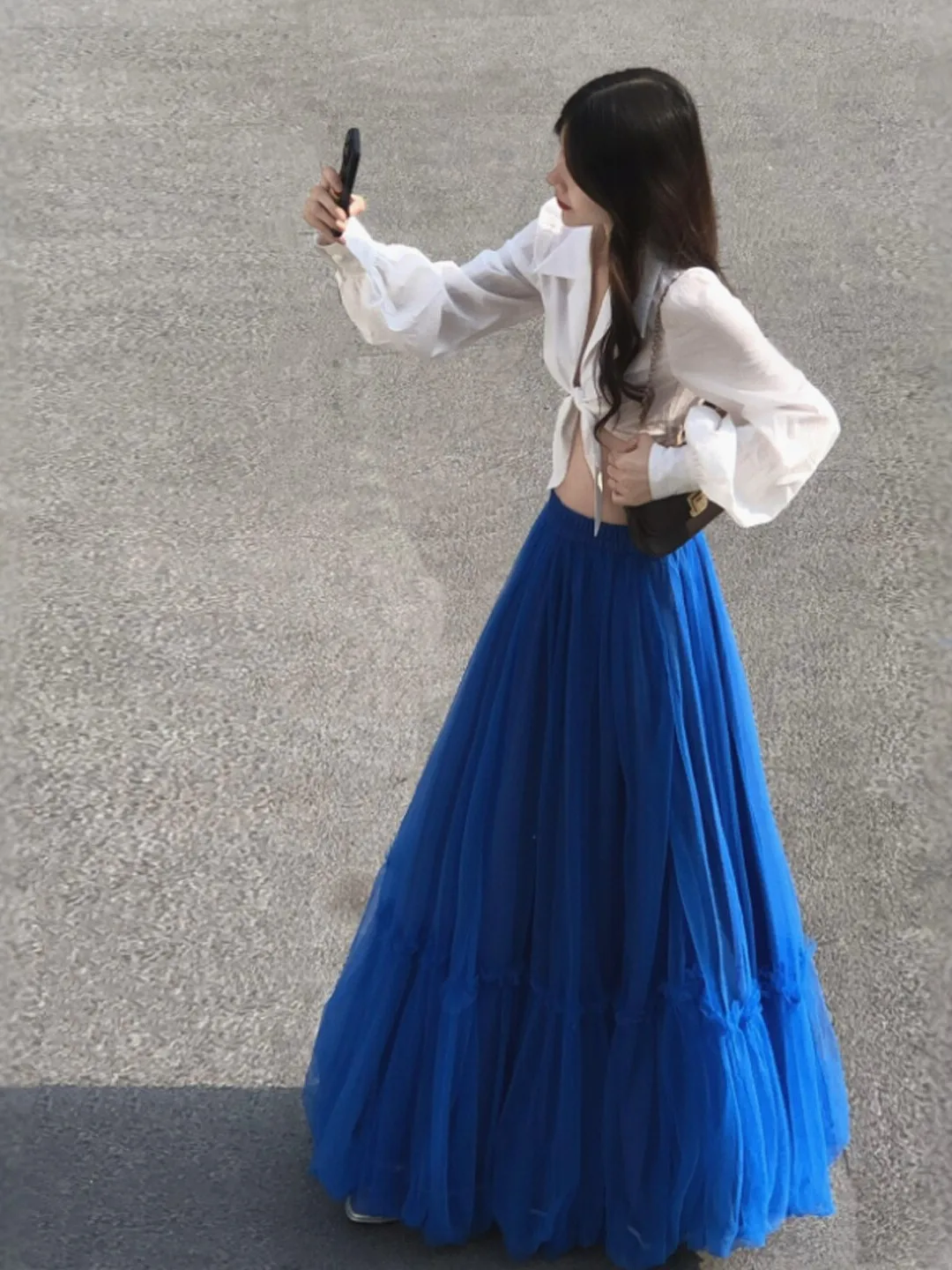 

Summer Beautiful Half-Skirt Set Soft Style Unique Super Good Looking Top Lace Skirt Whole Set Outfit Cotton Polyester Fiber