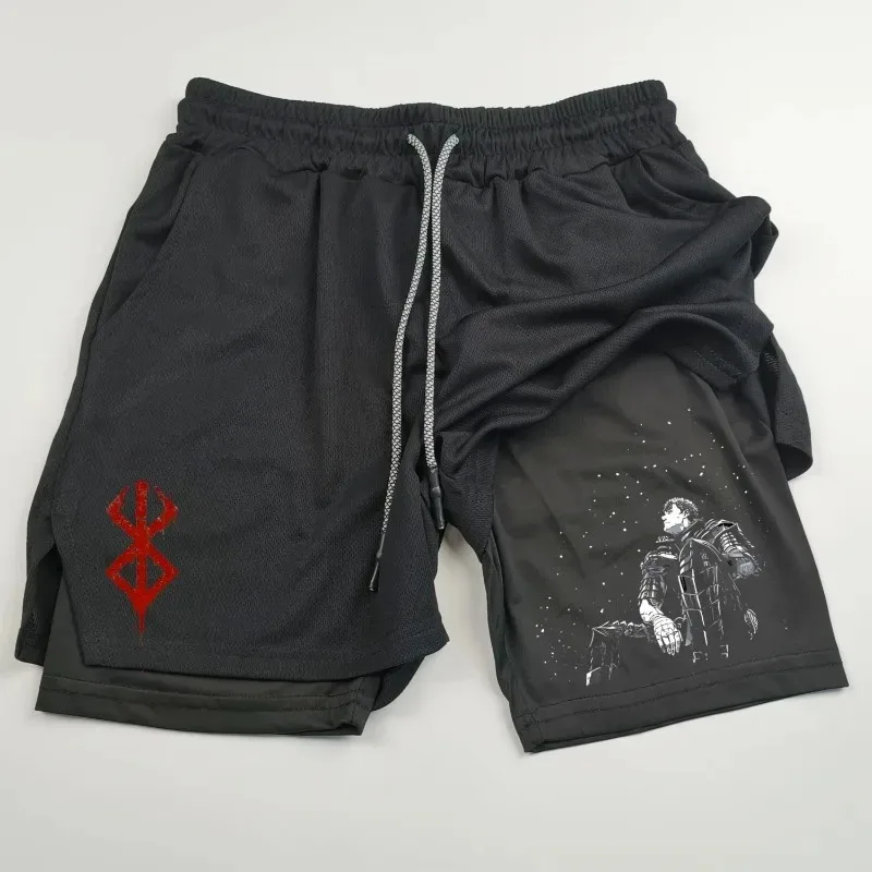 

Men's Gym New Performance Shorts Anime 2in1 Running Quick-Drying Jogging Short Pants Workout Sportswear Yoga Basketball Shorts