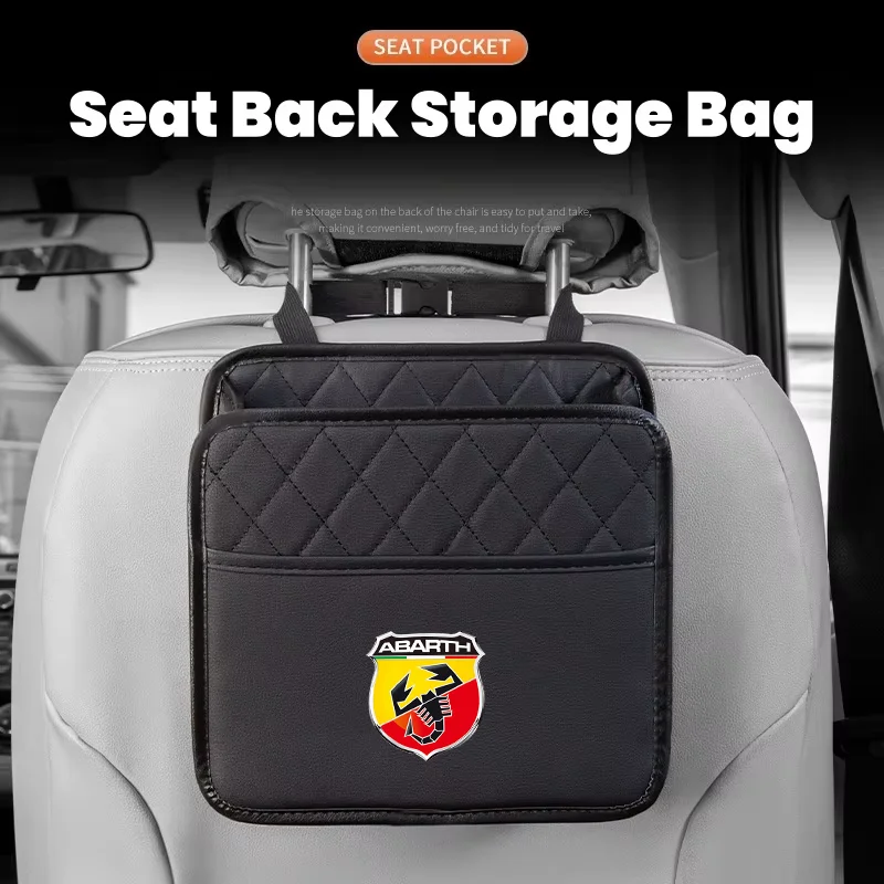 

Car Backseat Organizer Multifunction PU Leather Interior Storage Bag For Fiat Abarth 595 Abarth 500 abarth 124 spider