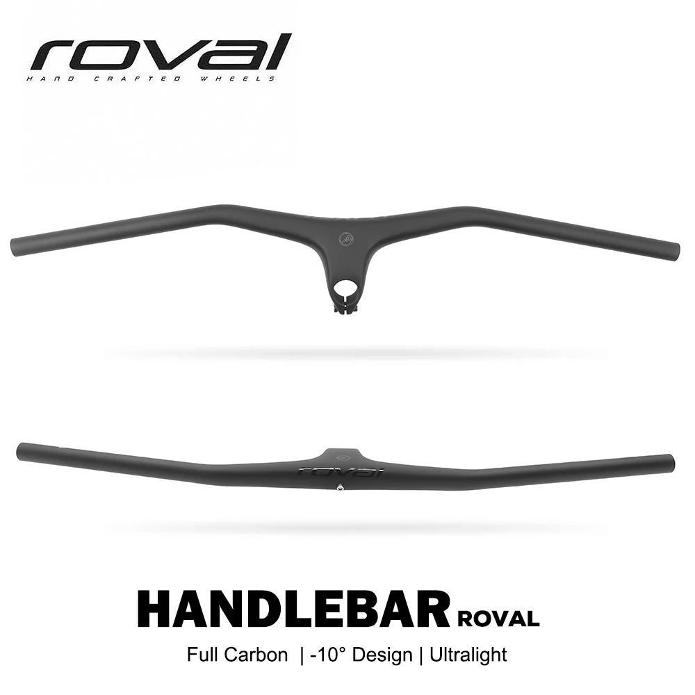 ROVA Mtb Handlebars And Stem 28.6mm Carbon Integrated Handlebar For Mountain Bike -10° 70/80/90/100mm Bicycle Parts