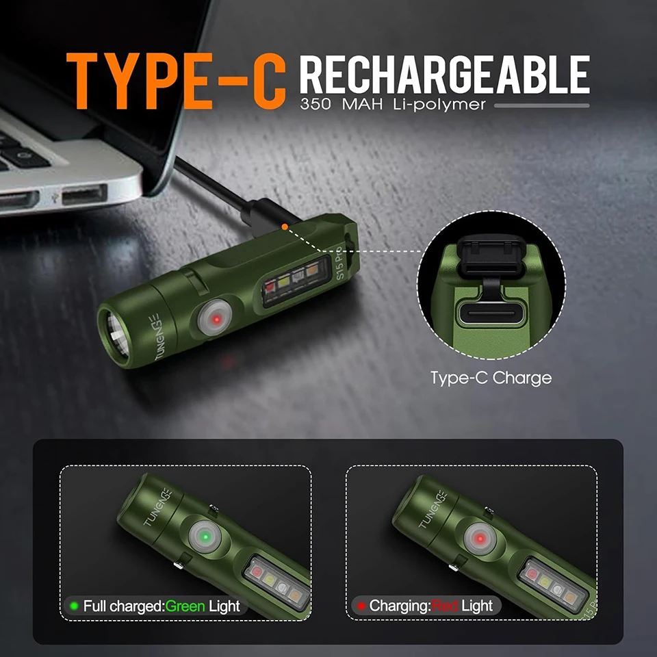 TUNENGE S15Pro Keychain Flashlight,750 High Lumen EDC Pocket