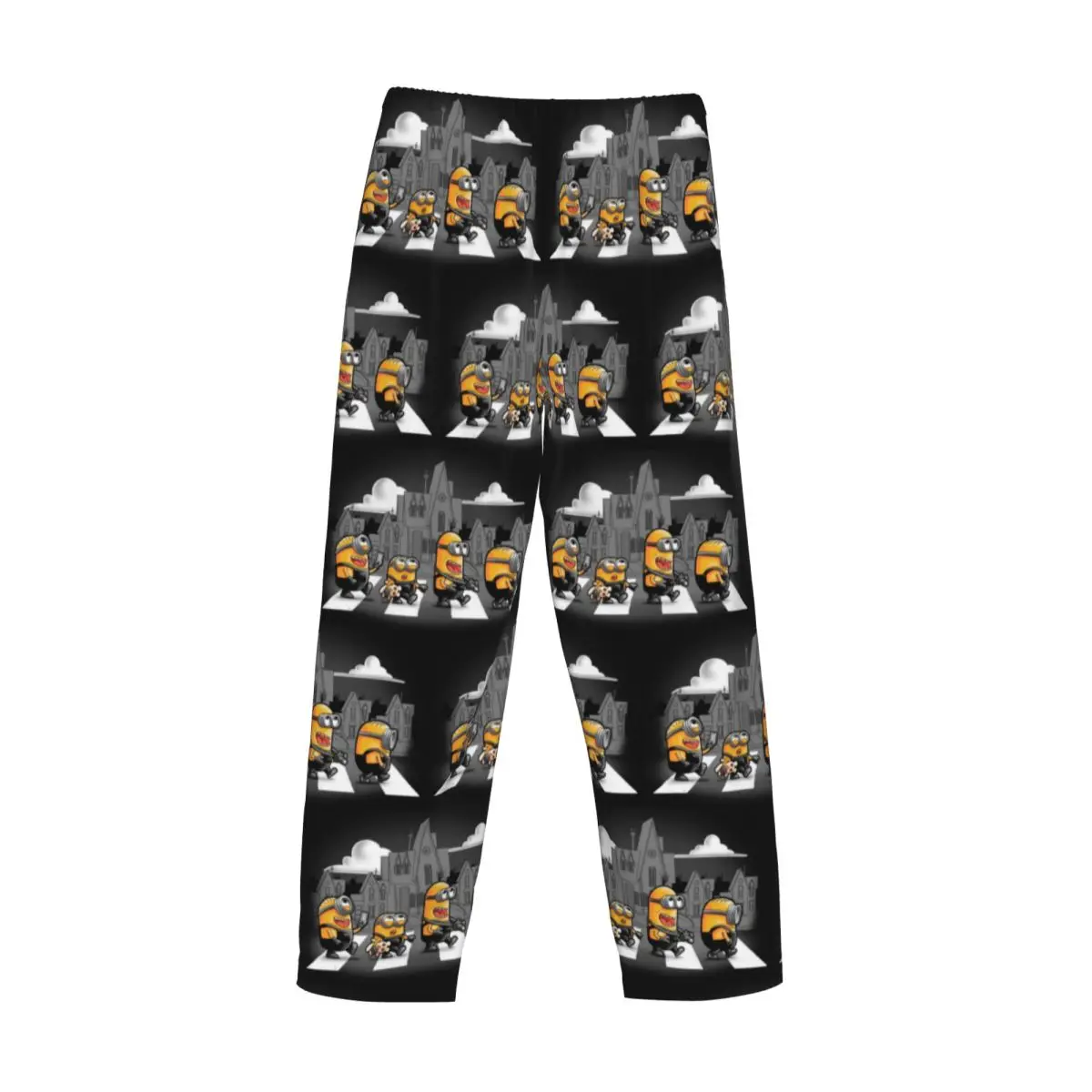 Aangepaste M-Minions Mangas pyjamabroek voor heren Leuke Anime Lounge Slaap Trekkoord Nachtkleding Bodems met zakken