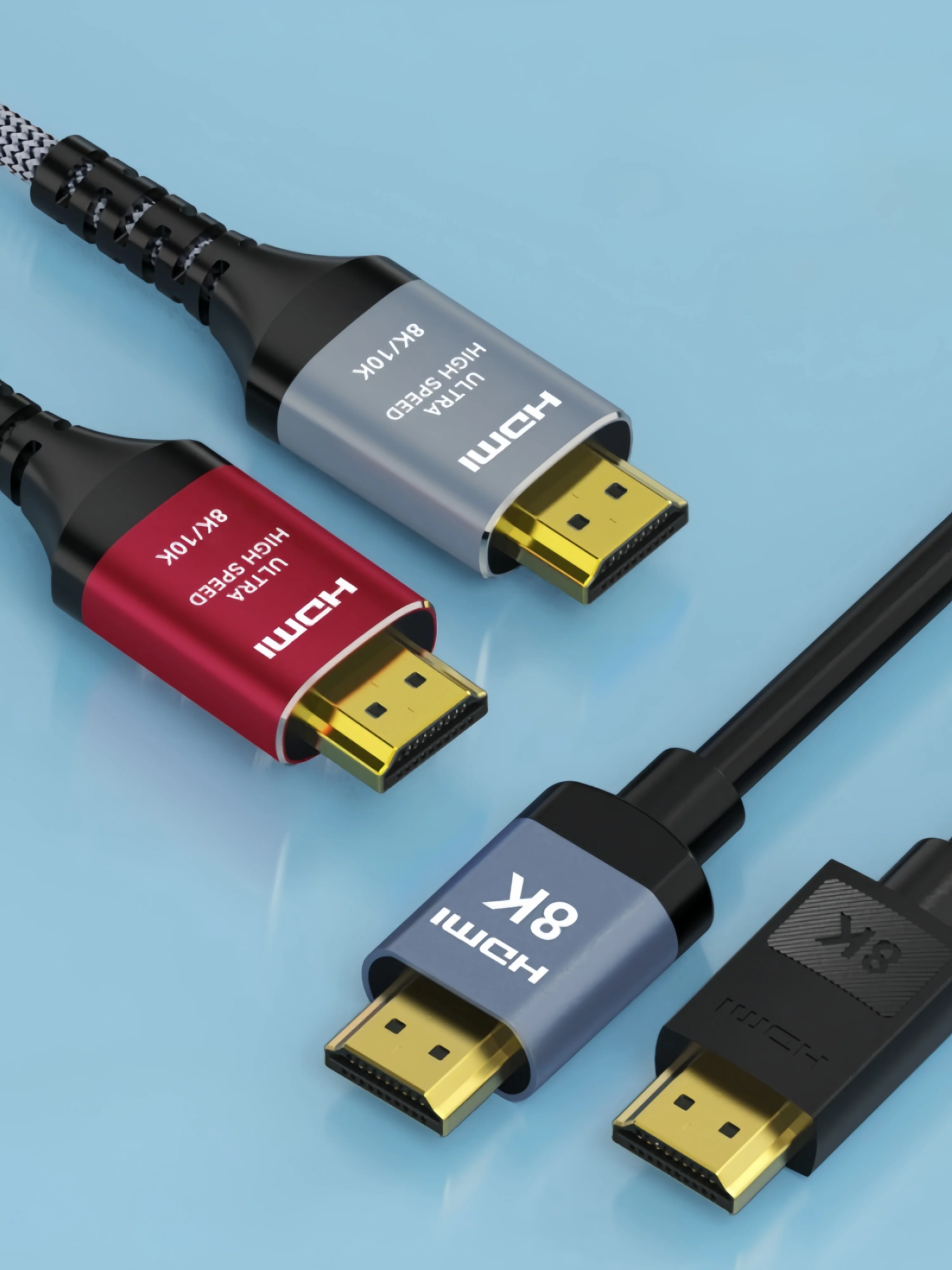 MIZIQIER Lange 8K HDMI 2.1 Kabel, 48 Gbit/s Ultra-Hochgeschwindigkeits-geflochtenes Kabel-4K@120 Hz 8K@60 Hz für Roku TV/PS5/PS4/HDTV/RTX 3080 3090