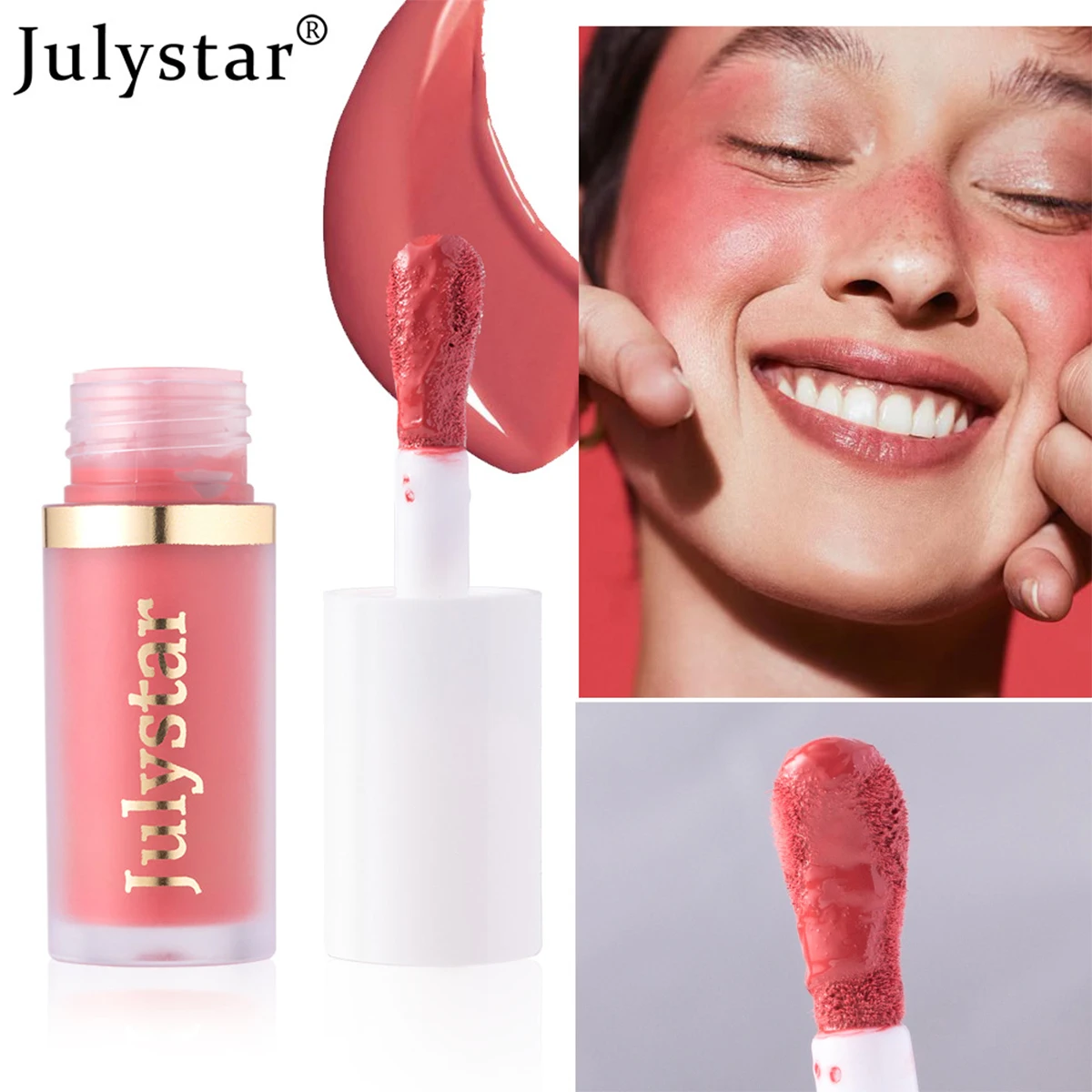 Highlight contouring liquid for face, pearlescent moisturizing and easy-to-color single portable blush rouge liquid for lips