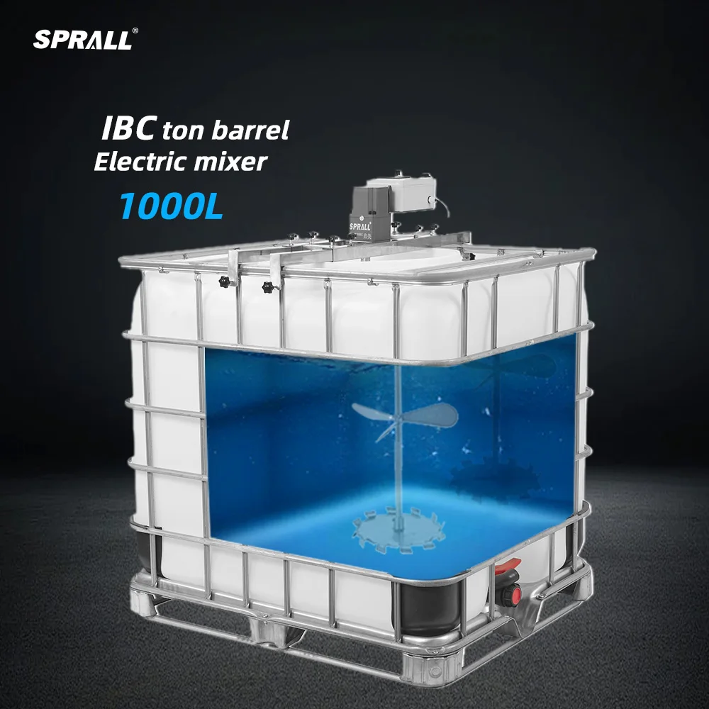 

SPRALL Factory Industrial Soap Lotion Perfume Dishwashing Mixer Machine Electric Motor Agitator 1000L IBC Tank Tote Mixer