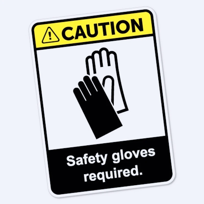 

Funny Car Stickers Caution Safety Gloves Required Sticker Decal Safety Sign 15cm PVC KK